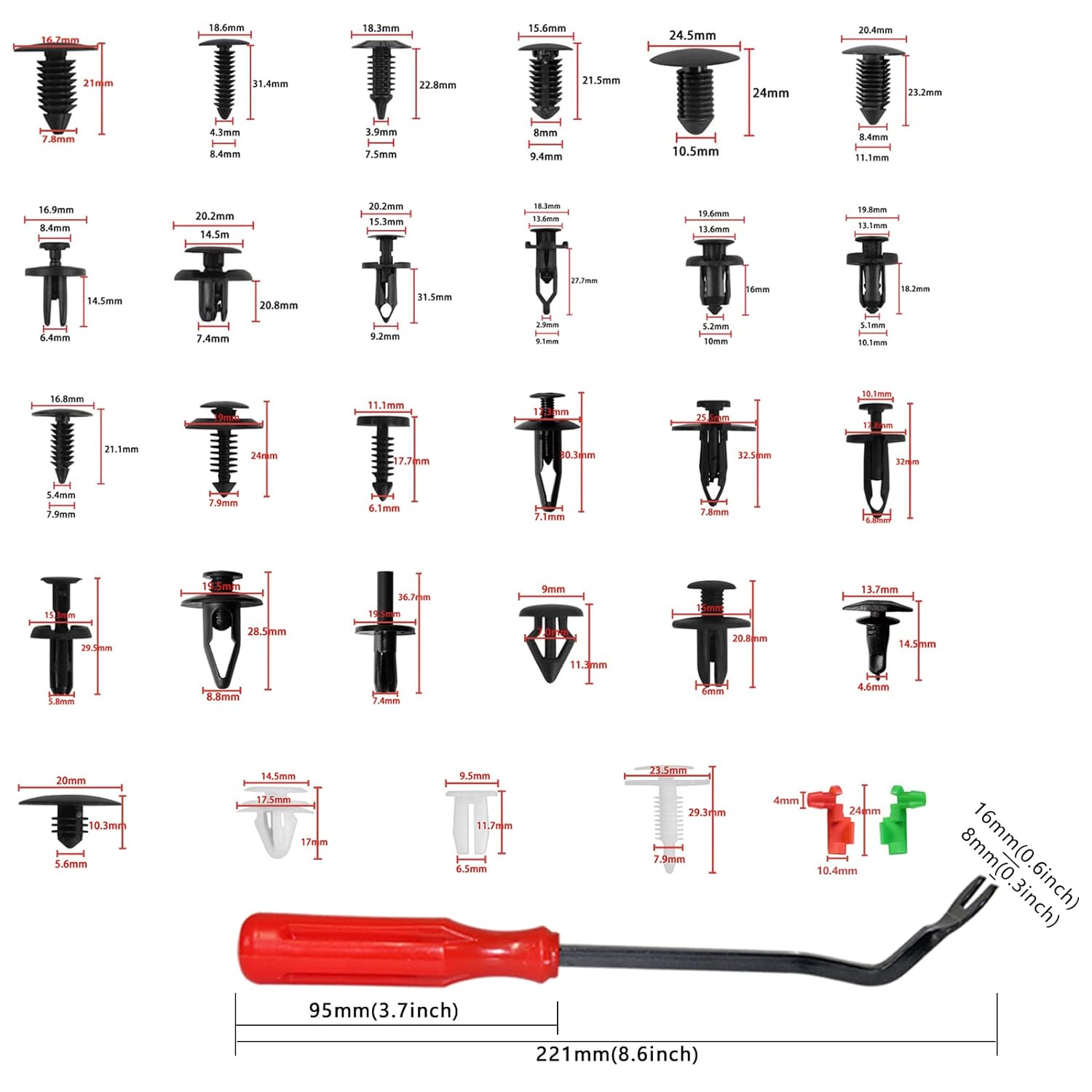 Set 635 Cleme de Fixare cu Nituri